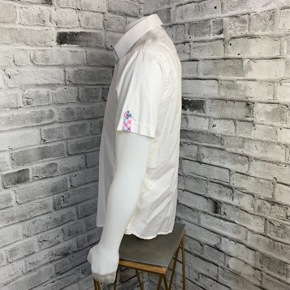 Jared Lang Short Sleeve Contrasting Trim Casual Shirt - Picture 7 of 13